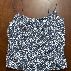Gaze Floral Camisole - Navy and White